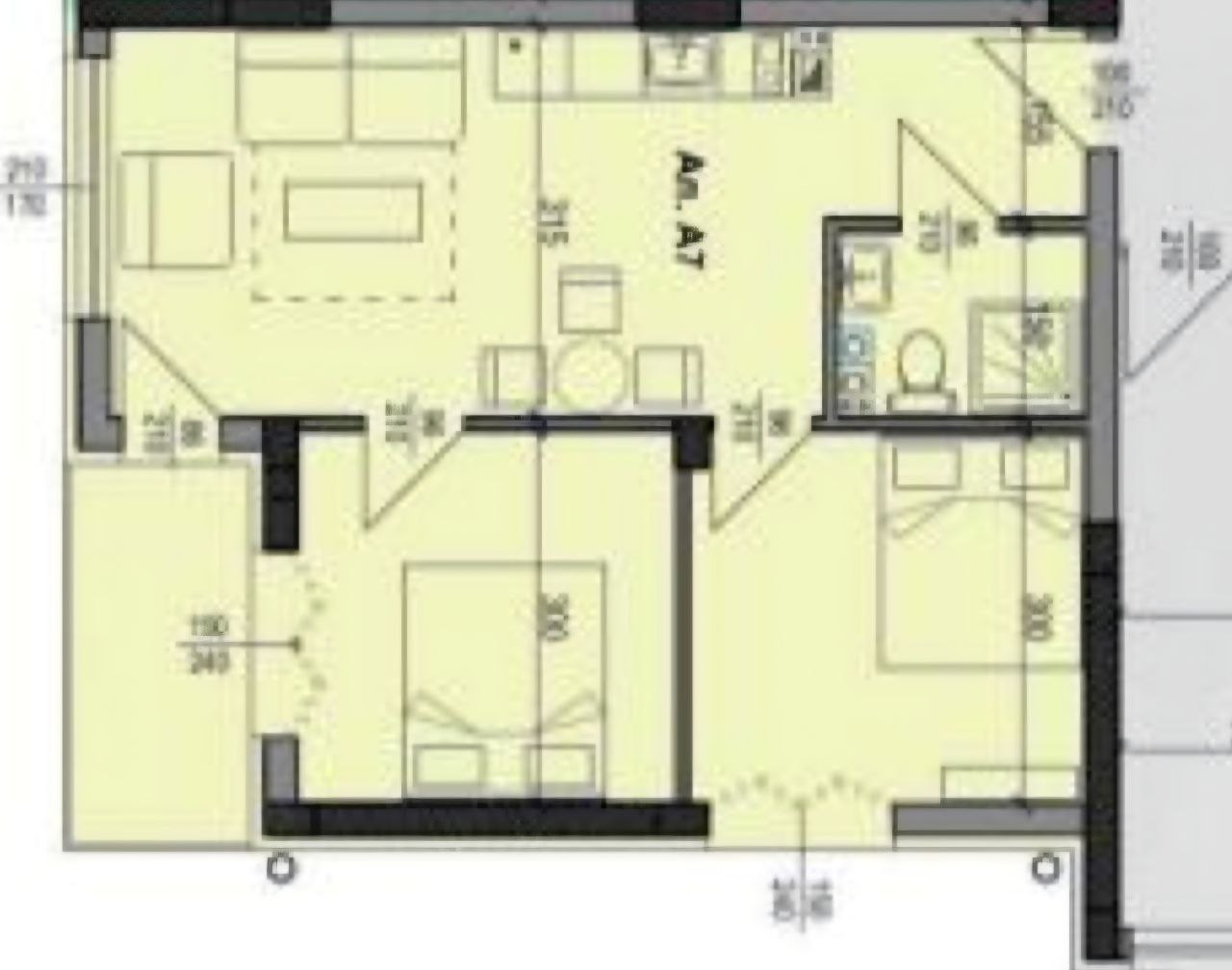 Трехкомнатная квартира в комплексе LA MER Gold Residence